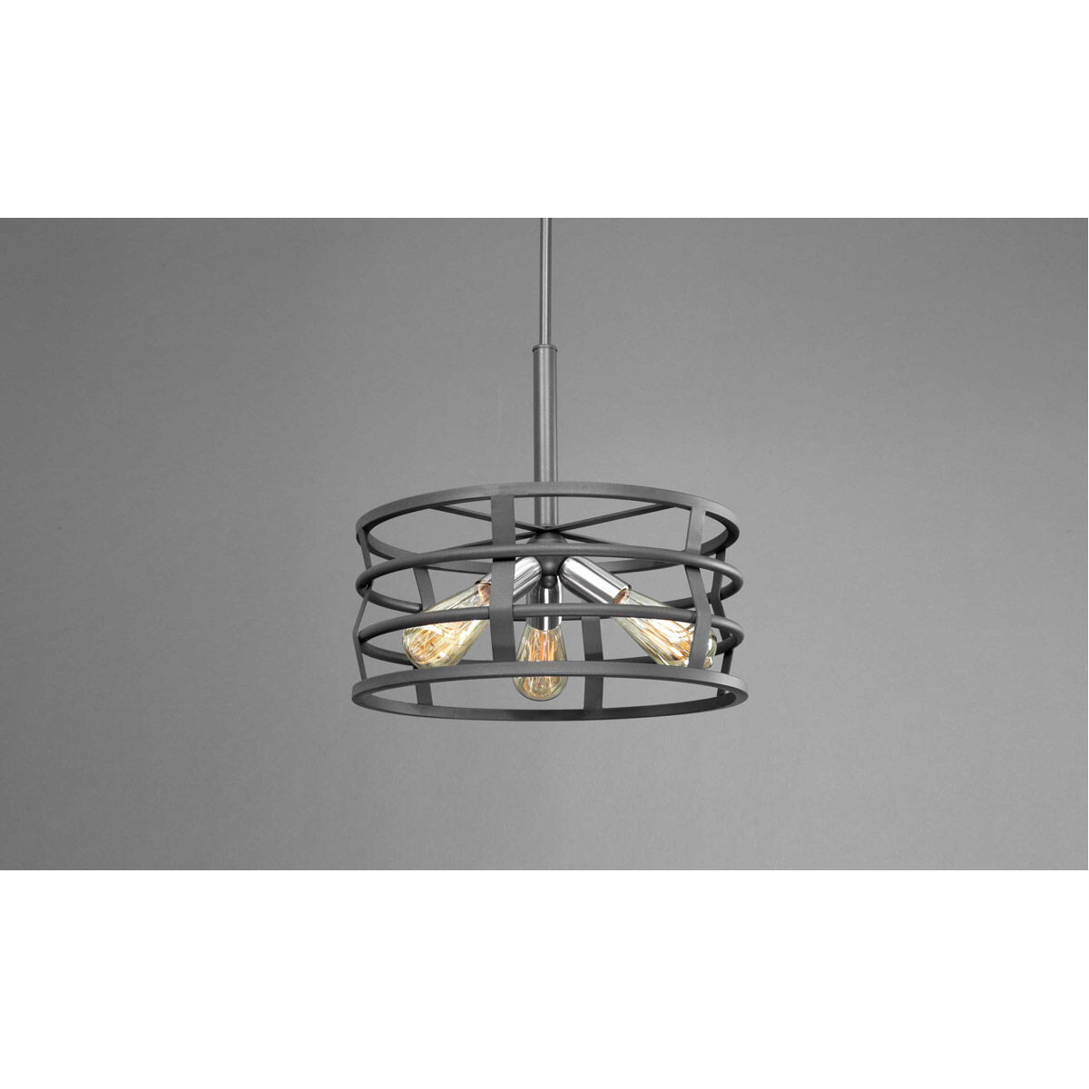 Remix 3 Light Graphite Pendant Ceiling Light, Design Series
